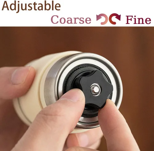 Miniatura 3 de Molinillo de café manual para uso doméstico, material de acero inoxidable 304, ajuste ajustable, con rebabas de café expreso de mano de cerámica