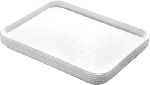 Miniatura 9 de Aebeky Bandejas de plástico para cafetería, bandejas de comida rápida, 13 x 17 pulgadas, juego de 6 (negro)