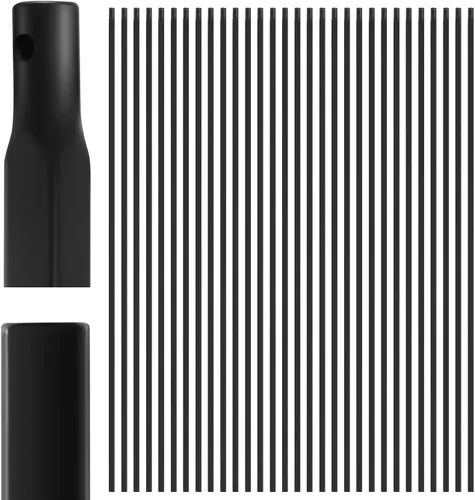 Dunzy Balaustres de cubierta de 1/2" x 44" hierro forjado balaustres lisos balaustres de metal negro hueco varillas de hierro balaustre para
