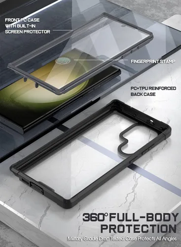 Miniatura 2 de Poetic Guardian - Funda compatible con Galaxy S23 Ultra 5G de 6.8 pulgadas, protector de pantalla integrado que funciona con identificación