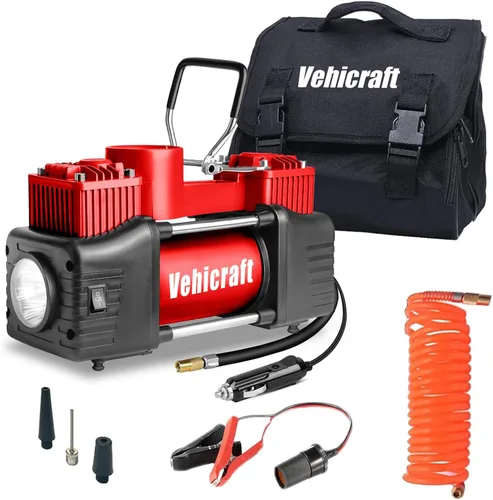 Miniatura 9 de Inflador de Neumáticos Portátil Compresor de Aire Plateado, Bomba Automática de Doble Cilindro de Alta Resistencia, Compresor de Aire Portátil