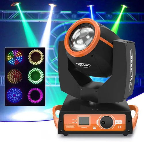 7R 230W Beam Sharpy Stage Light Luz de cabeza móvil, luz de escenario U`King Luz DJ 17 Gobos y 14 colores DMX512 Control para escenario Disco Club