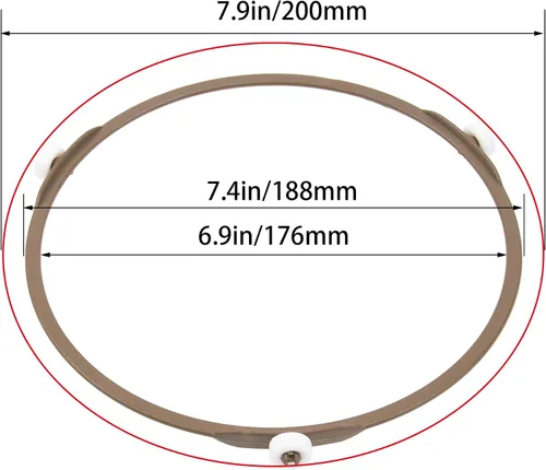 Miniatura 2 de 1 juego de acoplador giratorio para microondas y placa de vidrio, anillo de rueda de soporte de rueda de diámetro exterior de 7.4 pulgadas/7.402 in