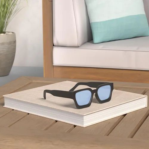 Miniatura 56 de VANLINKER Gafas de sol cuadradas gruesas para hombres y mujeres, retro, rectangulares, con protección UV400, VL9731