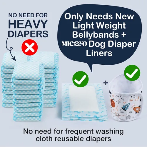Miniatura 4 de MICOOYO Pañal para perro macho, pañales ligeros para perros, pañales lavables para perros machos, pequeños pañales reutilizables para cachorros