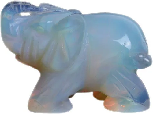 Miniatura 23 de Angelstones Figura de piedra preciosa de elefante pirita, cristal curativo, tótem de animal, piedra espiritual, 2 pulgadas