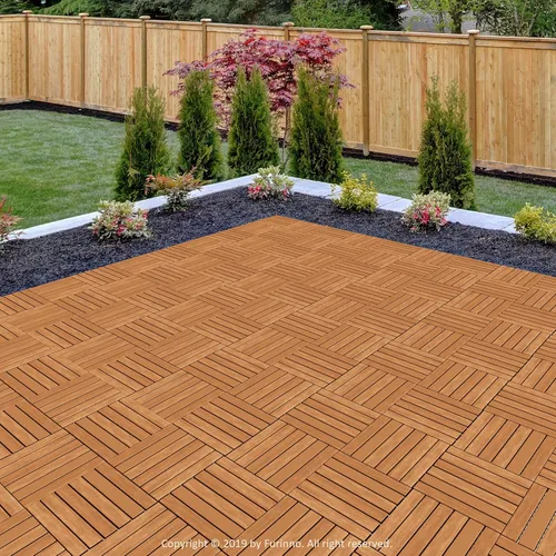 Miniatura 3 de Furinno FG181034 Tioman - Azulejos de madera para pavimento, natural (paquete de 10)