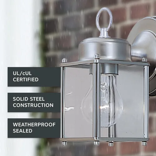 Miniatura 3 de DESIGNERS FOUNTAIN Preston Accesorio de Luz Exterior, Aplique de Pared de 8 Pulgadas para Puerta Delantera, Patio y Porche, Estaño, 1161-PW Peltre