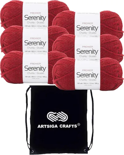 Miniatura 10 de Premier Yarns Serenity Chunky Solid Smoke 700-41 (3 madejas, el mismo lote de tinte) - Hilo acrílico grueso y voluminoso #5 para ganchillo y tejer