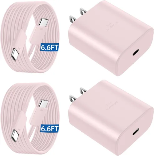 Miniatura 20 de Cargador súper rápido Samsung USB-C de 45 W tipo C de 8 pies, cable de carga rápida con bloque de cargador de pared de teléfono Android para Samsung