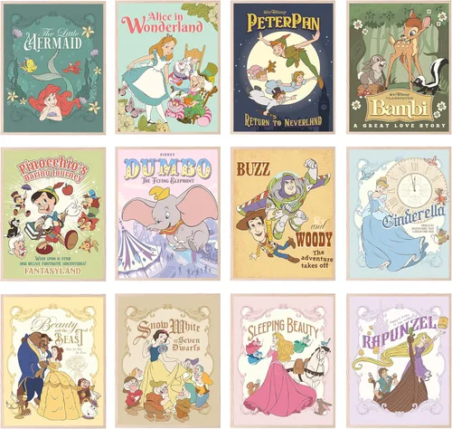 BigWig Prints Arte de Pared de Princesa, Decoración de Guardería, Decoración de Habitación de Princesa, Obra de Arte de Guardería, Vintage Bambi