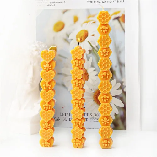 Miniatura 4 de Cestony 3 moldes de silicona para velas en forma de corazón, flores, panal, para manualidades, velas de resina, aromaterapia, cera, jabón, flores