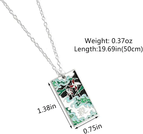 Miniatura 4 de Collar con colgante de esmalte de Tanjiro, disfraz de personaje, inspiración, cosplay, Kimetsu Hanafuda, collares, regalos de joyería para mujeres