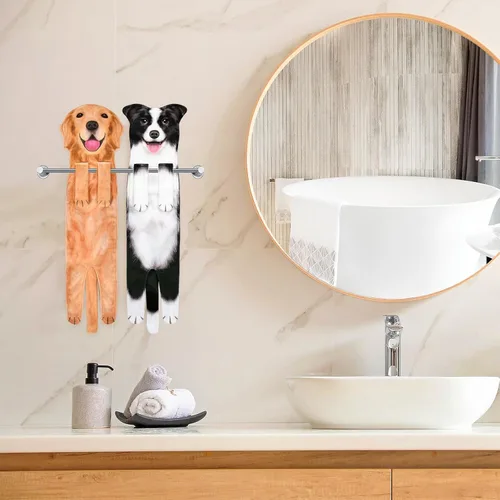 Miniatura 5 de AGRIMONY Border Collie - Divertidas toallas de mano para cocina, baño, perro, mamá, papá, regalos para mujeres, hombres, adolescentes, niños