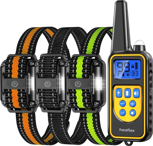 Miniatura 10 de Collar Eléctrico de Entrenamiento para Perros con Control Remoto 500M, E-Shock, Modos de Entrenamiento Seguros, Collares Recargables Impermeables
