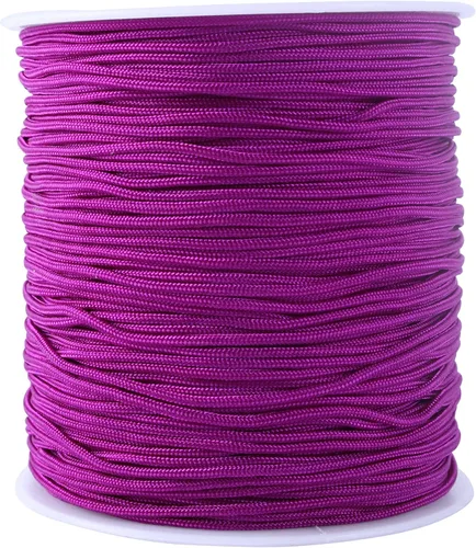Miniatura 113 de KONMAY 1 rollo de cuerda de nailon para hacer pulseras de 150 yardas, trenzado de nailon Shamballa Macramé/cordón de cuentas de 0.4mm, cordón