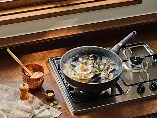 Miniatura 7 de Sartén antiadherente para wok Glam de 12 pulgadas, sartén multicapa con revestimiento inoble, libre de PFOA y PFOS, sartenes para tortillas