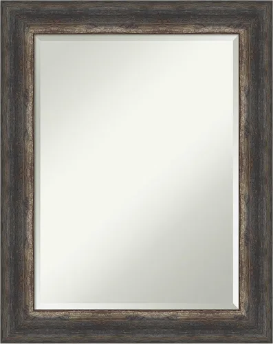 Miniatura 18 de Amanti Art Brown Wall Mirror 25x21 Bark Rustic Char Rectangle Bathroom Mirror for Wall Decor Living Room, Small Rustic Farmhouse Frame, Hangs