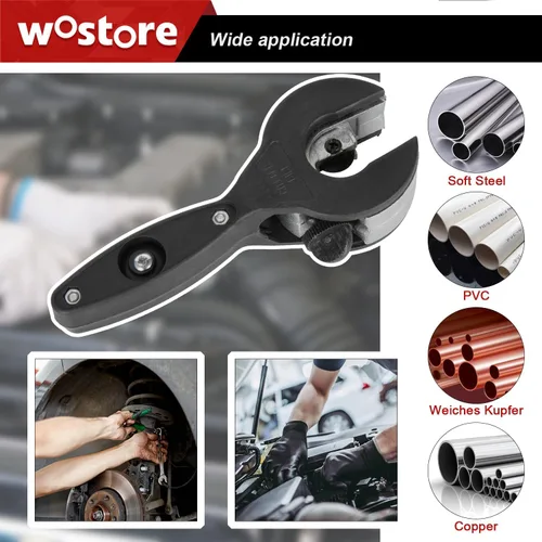 Miniatura 7 de Wostore Cortador de tubos de trinquete, 1/4"-7/8" OD (0.236-0.906 in) 2 en 1 con hoja de repuesto, agarre ergonómico para tubos de metal blando