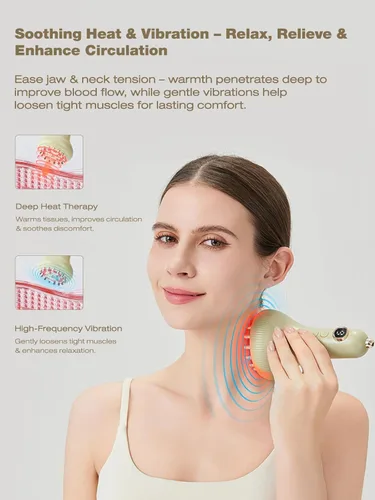 Miniatura 5 de Masajeador de mandíbula y cuello para aliviar el dolor de tejido profundo, los mejores productos de alivio de la ATM, masajeador térmico de pulso
