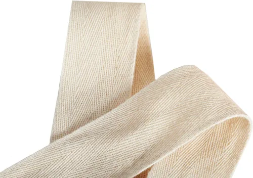 Miniatura 4 de Abbaoww Cinta de sarga de algodón de 50 yardas, 1 pulgada, cinta de cinta natural suave en espiga para coser manualidades, color beige