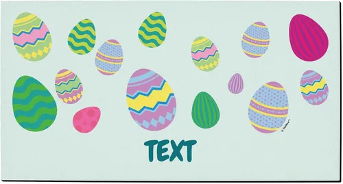 Tapete de bienvenida al aire libre de Pascua clásico con patrón de huevo de Pascua personalizado para interiores Huevos - Personalizado