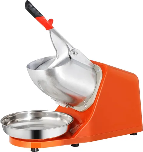 Máquina de afeitar de hielo eléctrica de 300 W y máquina de cono de nieve Máquina de afeitar de hielo Trituradora de hielo 143 libras (naranja)