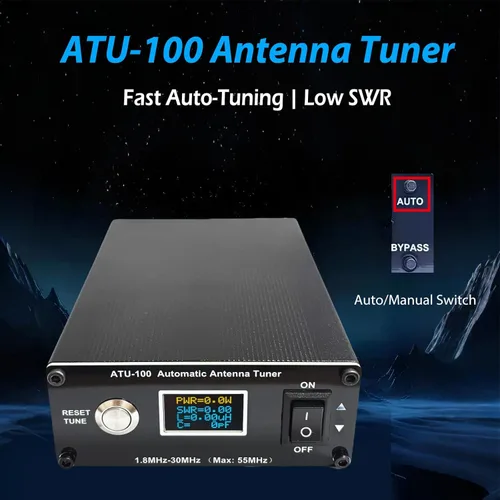 Miniatura 3 de V3.2 ATU-100 EXT - Sintonizador automático de antena para radioaficionado, 1.8-55MHz, sintonizador SWR bajo, coincidencia de impedancia, diseño