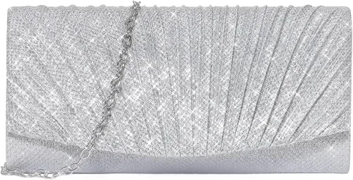 Miniatura 7 de Bolso de noche para mujer, bolso cruzado brillante para boda, fiesta formal, cóctel, baile de graduación