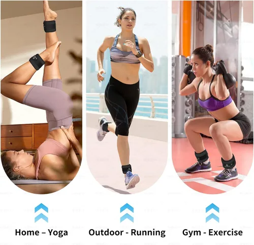 Miniatura 2 de ELEAMY Pesas de tobillo para mujeres y hombres, pares de 0.5 libras, 1 libra, 2 libras, 3 libras, para caminar, correr, yoga, fitness, tela de seda