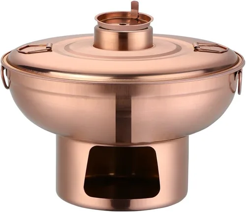 Miniatura 7 de Olla de acero inoxidable dorada duradera para fondue de postre, olla multiusos para frutas, perfecta para reuniones familiares, fiestas de Oro