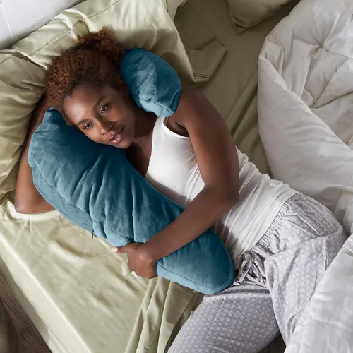 Miniatura 4 de Avana Uno - Almohada ajustable de espuma viscoelástica para dormir de lado, color azul