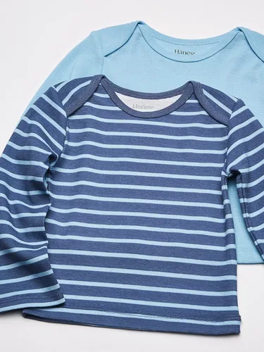 Miniatura 2 de Hanes Baby Long-Sleeve Undershirt, Flexy Soft Knit Expandable Shoulder Pullover for Babies & Toddlers, 4-Pack