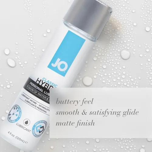 Miniatura 6 de JO Lubricante personal híbrido clásico, lubricante a base de agua y silicona de larga duración para hombres, mujeres y parejas, 8 onzas líquidas