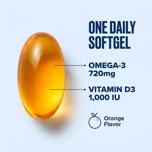 Miniatura 3 de Oceanblue Omega-3 para mujeres, aceite de pescado sin eructos, 720 mg con vitamina D3, apoyo cardíaco e inmunológico, destilado molecularmente