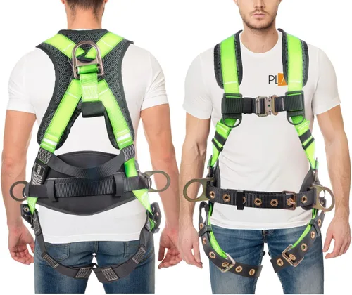 Miniatura 7 de Palmer Safety Hammerhead - Arnés de seguridad acolchado de 5 puntos, pecho QCB, correas de patas con hebilla de lengua, anillos en D traseros
