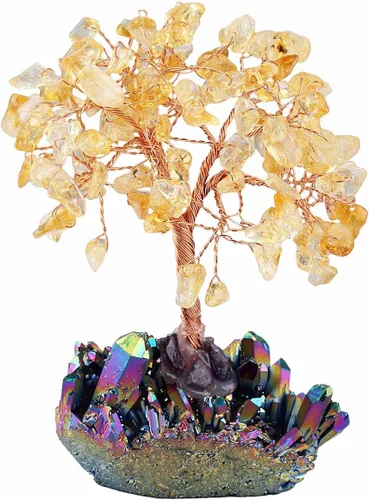 Miniatura 11 de Mookaitedecor - Árbol de cristal con base de cuarzo, bonsái para la riqueza y buena suerte