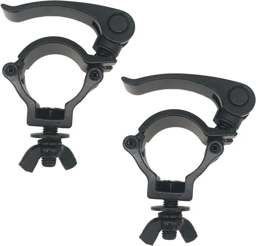 Paquete de 2 abrazaderas de iluminación de 1.49 a 1.57 pulgadas, abrazaderas de luz de escenario, resistentes, 220 libras para iluminación de DJ,