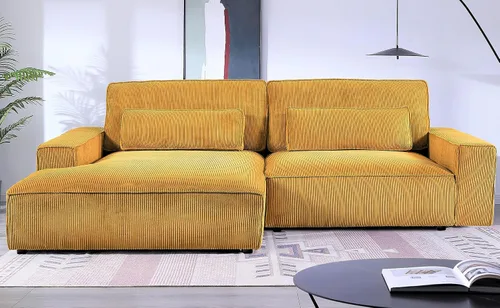 Miniatura 13 de Container Furniture Direct Luxe - Sofá modular de dos piezas de gran tamaño para sala de estar, sofá en forma de L con diván, tapizado con tela