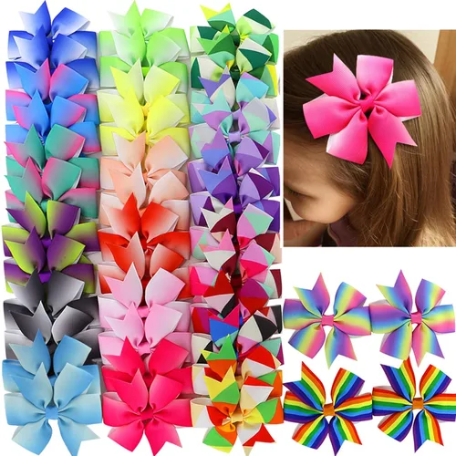 Miniatura 14 de 40 lazos para el pelo de grogrén de 3 pulgadas, con clips de cocodrilo, para niñas, bebés, adolescentes, en pares