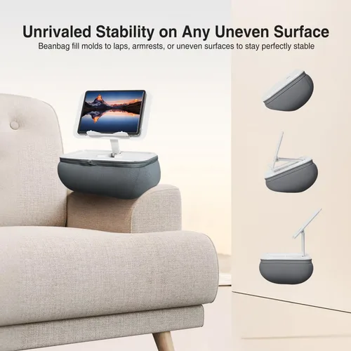 Miniatura 4 de elitehood Soporte de Almohada para iPad para Regazo, Soporte de Almohada para Tableta con Ángulo Ajustable, Soporte de Cojín Suave para Tableta