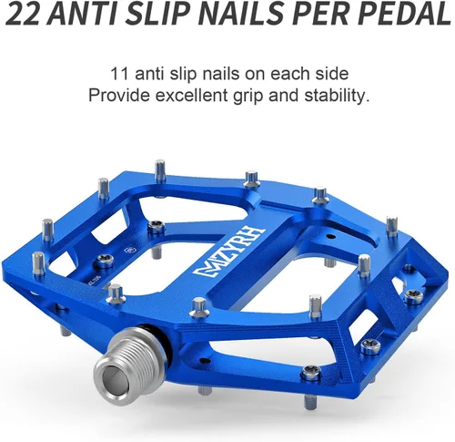 Miniatura 5 de MZYRH Pedales de bicicleta de carretera/montaña Pedales MTB Pedales de bicicleta de aleación de aluminio 9/16 "rodamiento sellado plataforma ligera