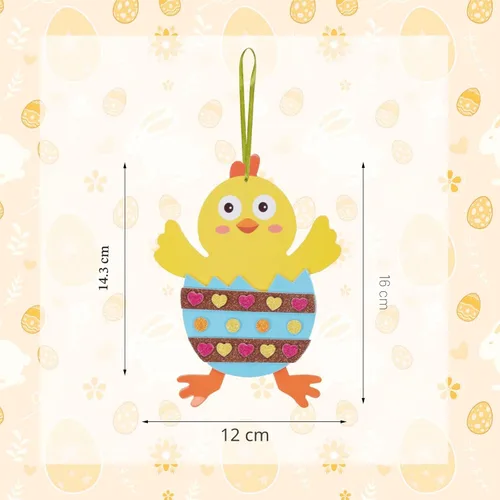 Miniatura 7 de Fennoral Paquete de 12 manualidades de Pascua para niños, haz tu propia espuma de pollo de Pascua, decoración de manualidades y manualidades