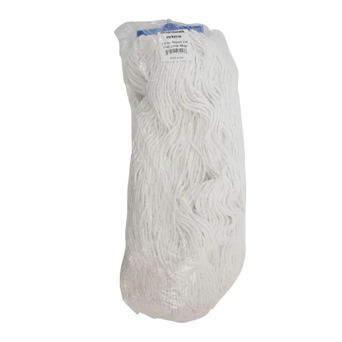 Miniatura 7 de Boardwalk BWK824R Cabeza de fregona de fibra de rayón plana de 24 oz. - Blanco (12/caja)