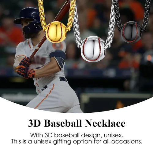 Miniatura 5 de Bestyle Collar con colgantes de bola vívida para hombre, acero inoxidable sólido, fútbol, baloncesto, voleibol, pelota de rugby, béisbol, plateado
