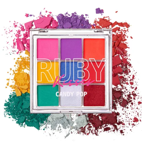 Ruby Kisses Paleta de sombras de ojos altamente pigmentado maquillaje de ojos 9 tonos mate brillante paleta de sombra de ojos metálica, maquillaje