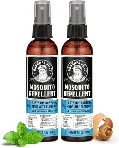 Miniatura 10 de Grandpa Gus's Natural Mosquito Repellent Spray - DEET-Free Plant-Based Insect Repellent for Kids and Family, Up to 6 Hours, Travel-Friendly Bug