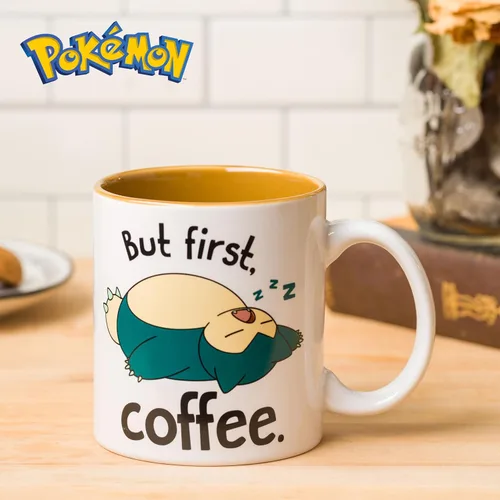 Miniatura 5 de Silver Buffalo Pokemon Snorlax But First Coffee - Taza de cerámica, 20 onzas