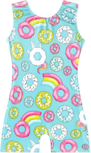 EQSJIU Leotardos de gimnasia para niñas y niños, diseño de mosaico de arco iris, sirena, mariposa, estrellas, leopardo, galaxia, teñido anudado,
