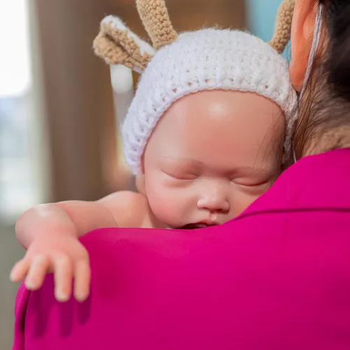 Miniatura 3 de Muñeca realista de bebé recién nacido de 19 pulgadas, 6.5 libras, platino líquido, de silicona, suave, de silicona, recién nacido, niña, realista